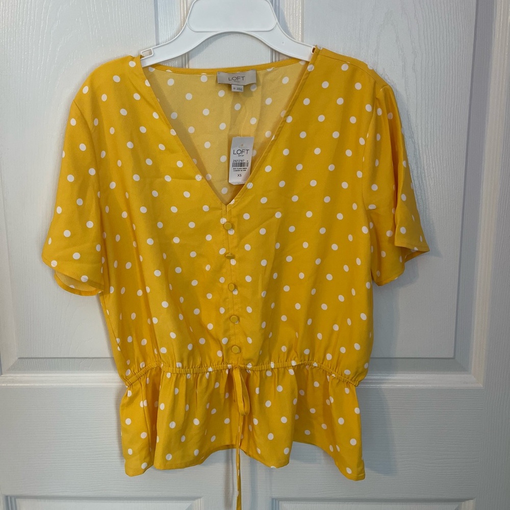 Yellow & White LOFT Top